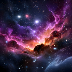 Obraz premium Cosmic Nebula: A Celestial Tapestry of Stars and Dust