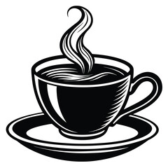 A simple coffee cup icon with steam, perfect for a cafe or restaurant symbol