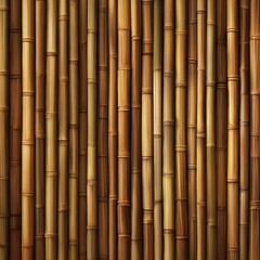 Seamless natural vertical bamboo poles background texture. Warm earthy tones, organic wood pattern for eco-friendly design elements.