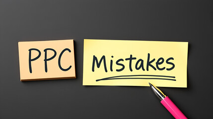 Writing note showing Ppc Mistakes. Business concept for judgment that is misguided or wrong in pay per click scheme