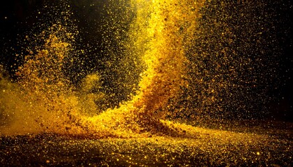 Golden particles cascading down