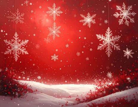 Winter wonderland scene with snowflakes (1)