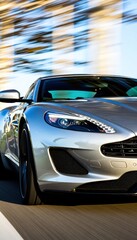 Speeding Luxury Car on Road Motion Blur Effect