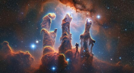 Cosmic Pillars Of Creation Nebula With Stars space