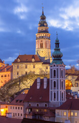 Obraz premium Cesky Krumlov at sunset, Czech Republic