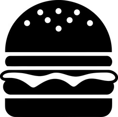 Simple burger icon for food lovers