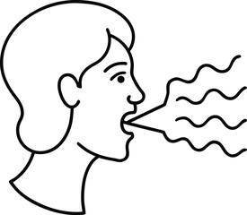 Person Outline Speaking with Sound Waves.
