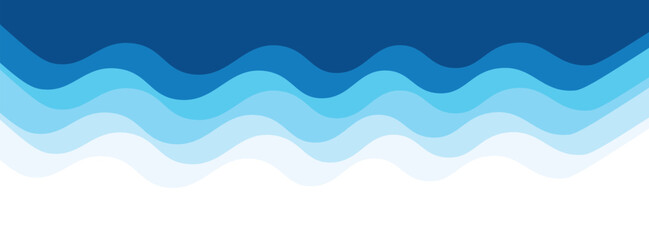 Seamless sea waves layered vector background. Blue ocean waves. vector illustrator