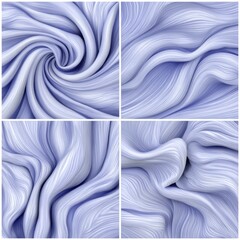 Abstract flowing wavy fabric textures, soft light blue and white colors, representing serenity, movement, and textile design.