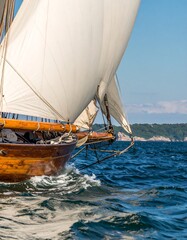 Sailing vessel's bow and sails