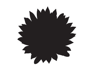 Protea flower Icon in silhouette top view white background.