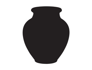  Stone Pot in silhouette white background.