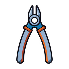 Blue and orange wire cutters tool illustration