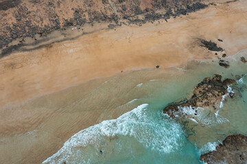 Aerial View of Playa de las Escaleras in Fuerteventura, Canary Islands