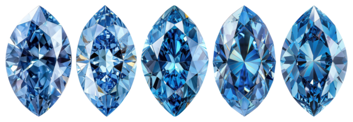 Brilliant blue gemstones sparkle