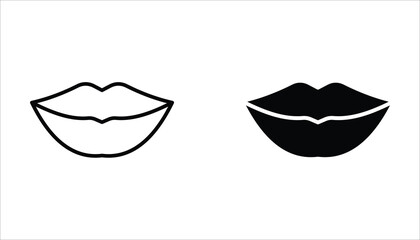 Lips icon set, Flat illustration of vector icon on white background.