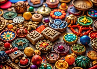 Fototapeta premium Clean Minimalist Design: Symbols & Geometric Shapes, Abstract Background, Studio Shot