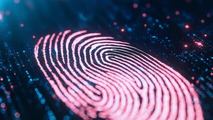 Glowing fingerprint representing identity, security and technology - Powered by Adobe