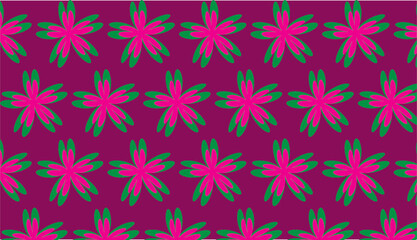 seamless floral pattern with pink and green mix flowers