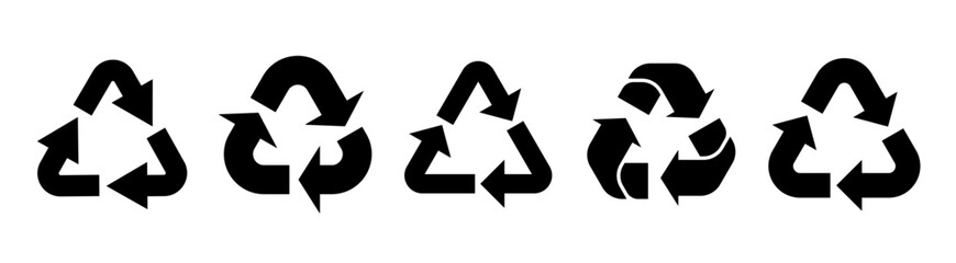 Recycle symbol collection.  Set of recycle vector icons. Vector illustration