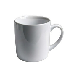 Minimalist Mug: A pristine white mug, perfect for a morning beverage, embodies simplicity and functionality, ideal for design and commercial applications.