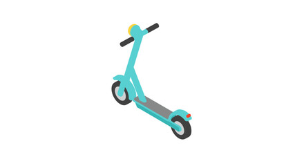 Isometric electric scooter on white background for modern urban transport design
