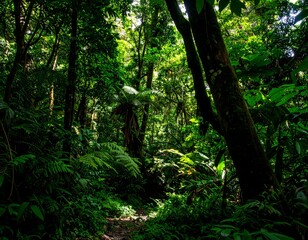 Fototapeta premium Lush tropical forest path (2)