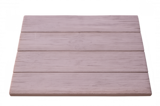 Light pink wooden planks forming a square surface on a transparent background, ideal for product placement or design compositions