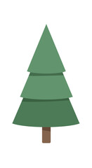 Obraz premium Simple green Christmas tree illustration perfect for holiday cards, seasonal promotions, and festive designs