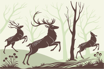 Elegant Deer Silhouette Collection

