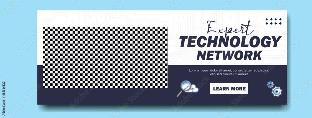 Poster futuristic technology network event featuring modern innovations and future forward concepts