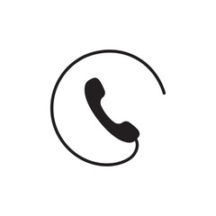 Black icon silhouette telephone vector sign template