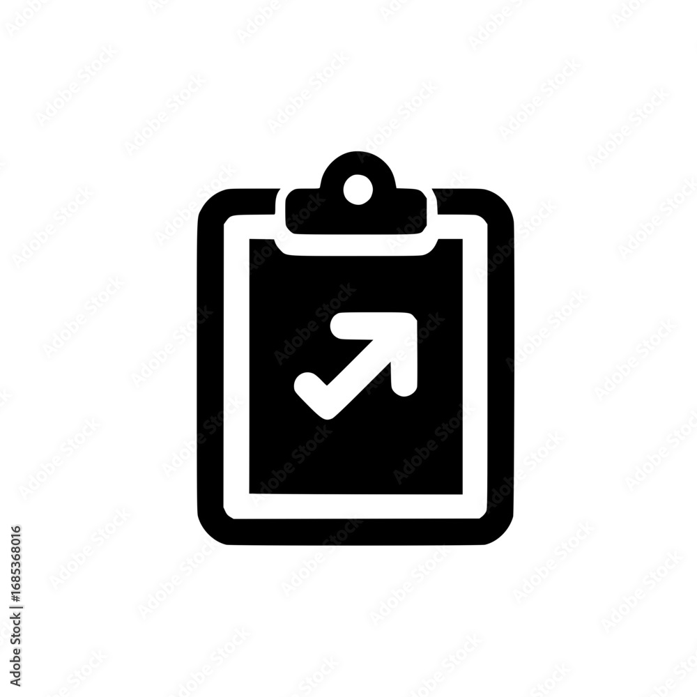 Aufkleber vector clipboard featuring tiny arrow style check mark for productivity or office use