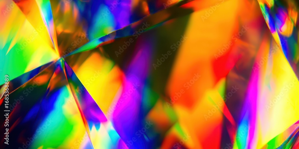 Poster vibrant abstract light reflection creating colorful prism effect