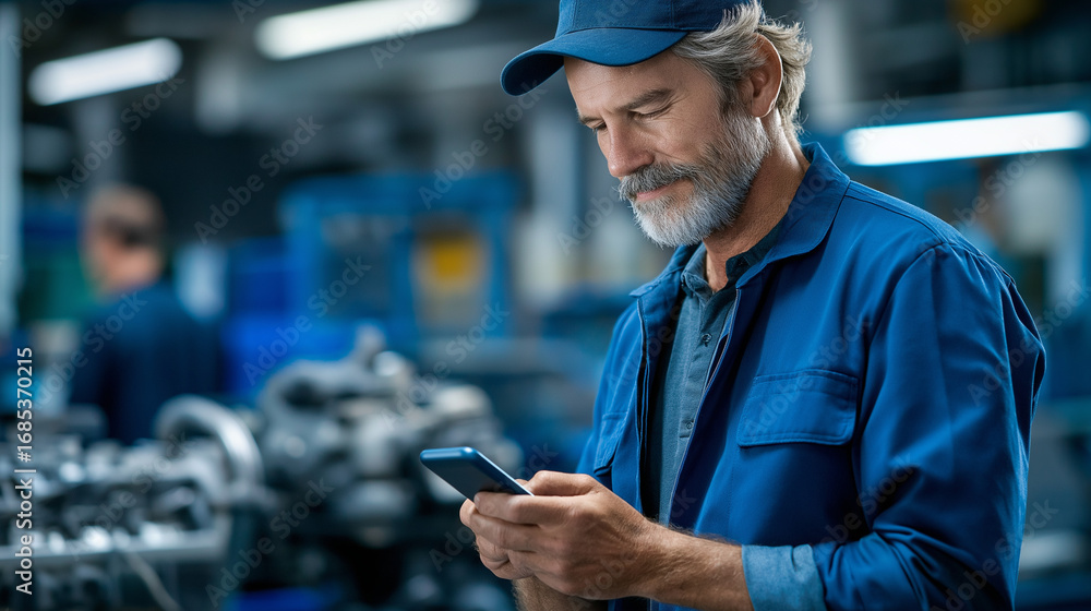 Poster data area memo or executive with mobile conversation for renewal gear upkeep or fault system mistake
