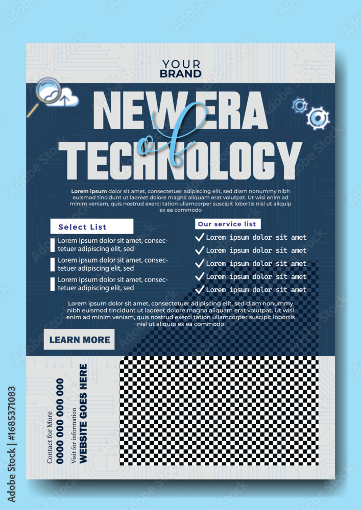 Poster new era technology futuristic digital innovation and advanced computer science concepts for modern b