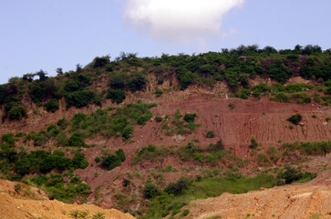 Beautiful landscaping in hilly area 