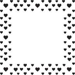 Decorative Heart Square Frame Silhouette | Black Vector Design