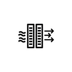 Air filter icon showing purification process isolated on white background