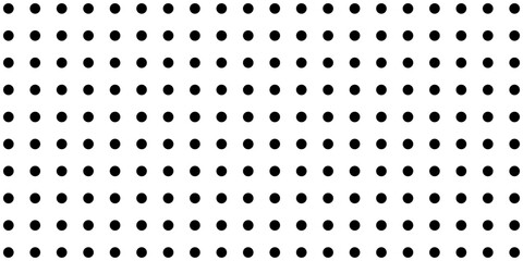 Black dots of varying sizes randomly scattered on a white background creating a polka dot pattern  comic pop art overlay backdrop. Halftone raster effect wallpaper. modern
