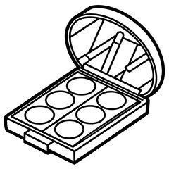 Makeup Mixing Palette line art vector