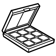 Makeup Mixing Palette line art vector