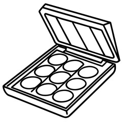 Makeup Mixing Palette line art vector