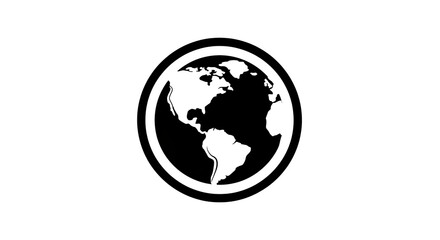 Obraz premium Black and white graphic earth illustration