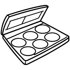 Makeup Mixing Palette line art vector