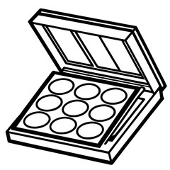 Makeup Mixing Palette line art vector