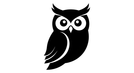 Fototapeta premium Black silhouette owl graphic design