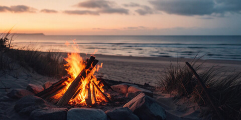 beach bonfire photo, fire on sand stock, seaside bonfire photo, campfire by beach stock, evening bonfire on beach, coastal fire photo, beach party bonfire stock, fire flames on sand, ocean beach bonfi