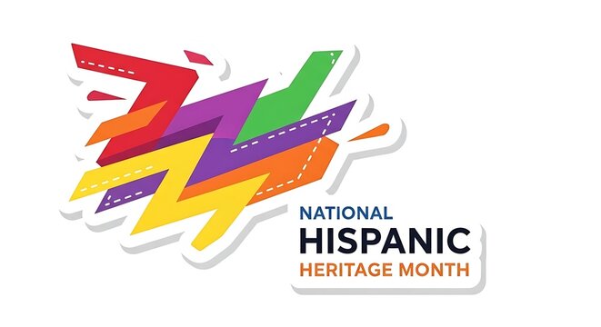 National hispanic heritage month with abstract shapes