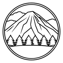 Kilimanjaro line art vector